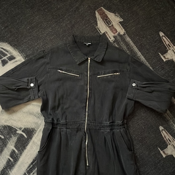 Dark Denim Jumpsuit - Picture 2 of 7